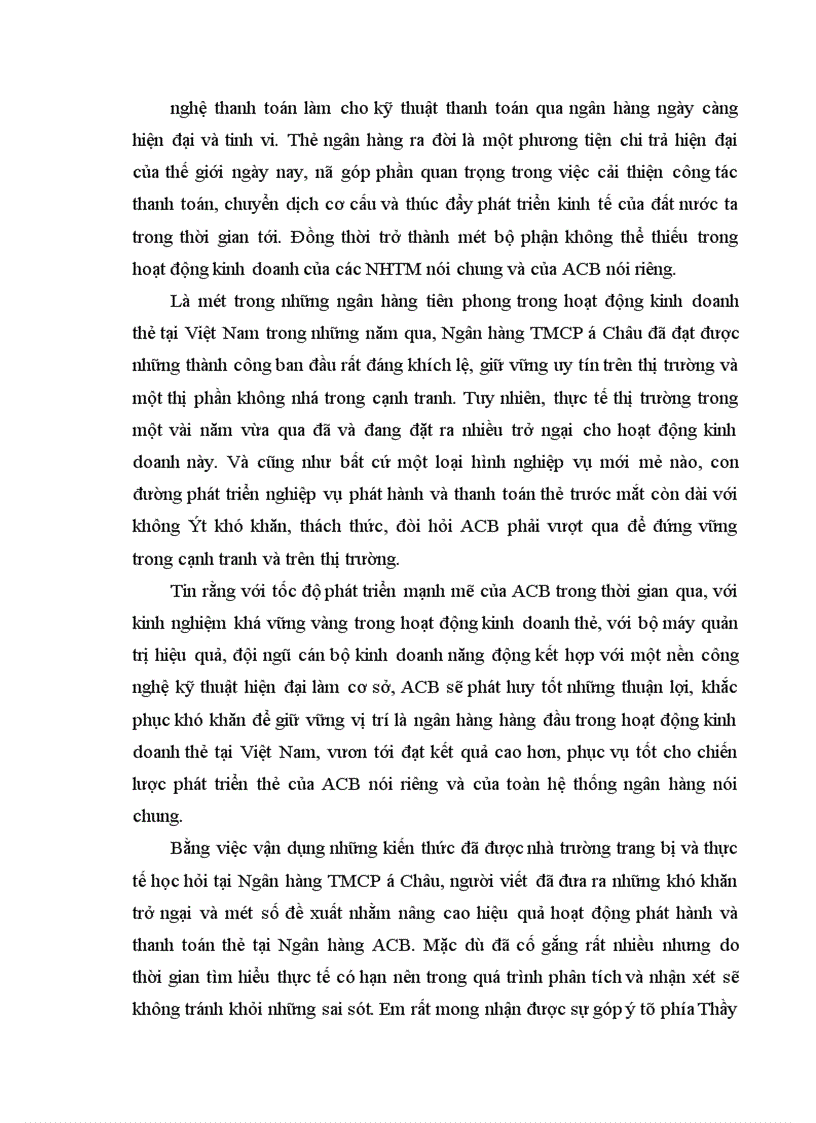 image for page Giải pháp nhằm hoàn thiện và nâng cao hoạt động phát hành thanh toán thẻ tại NHTMCP á Châu 1
