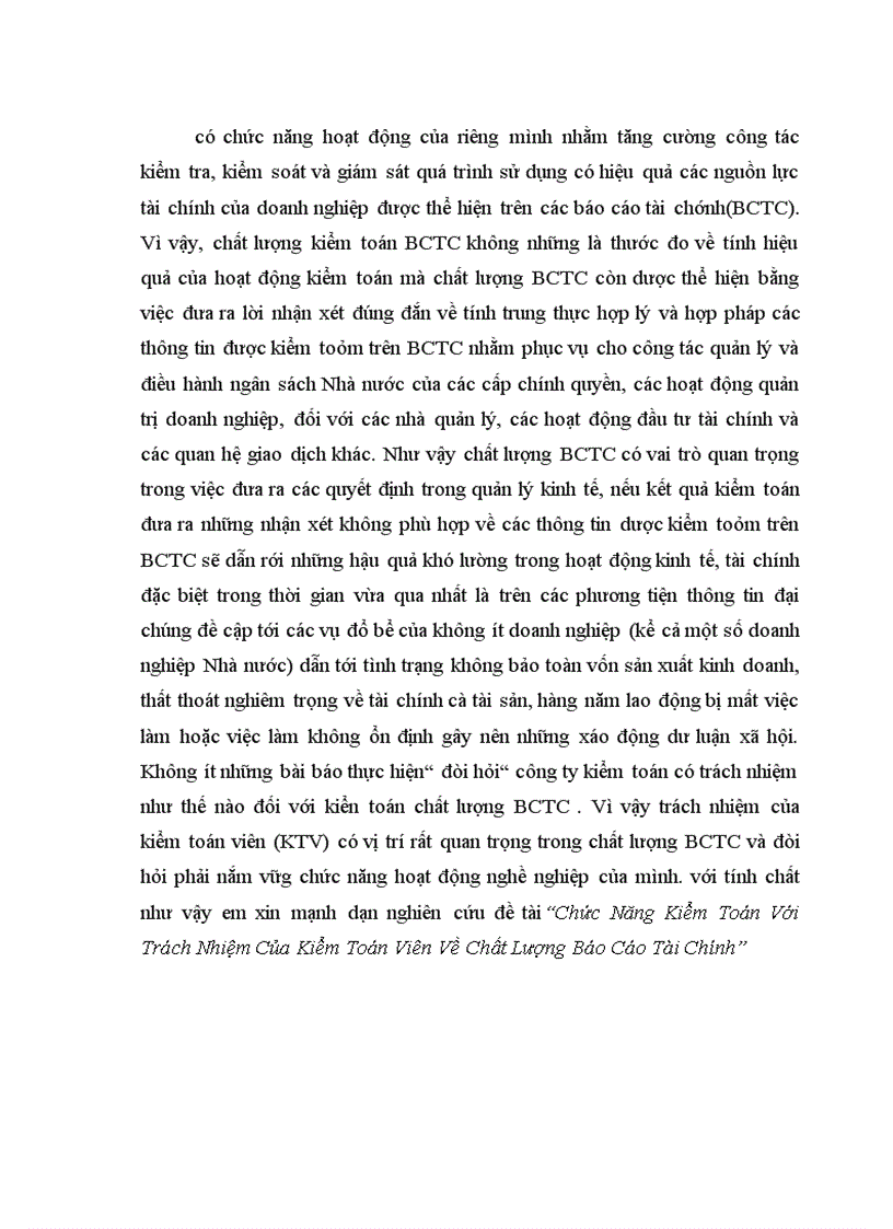 image for page Chức Năng Kiểm Toán Với Trách Nhiệm Của Kiểm Toán Viên Về Chất Lượng Báo Cáo Tài Chính 1