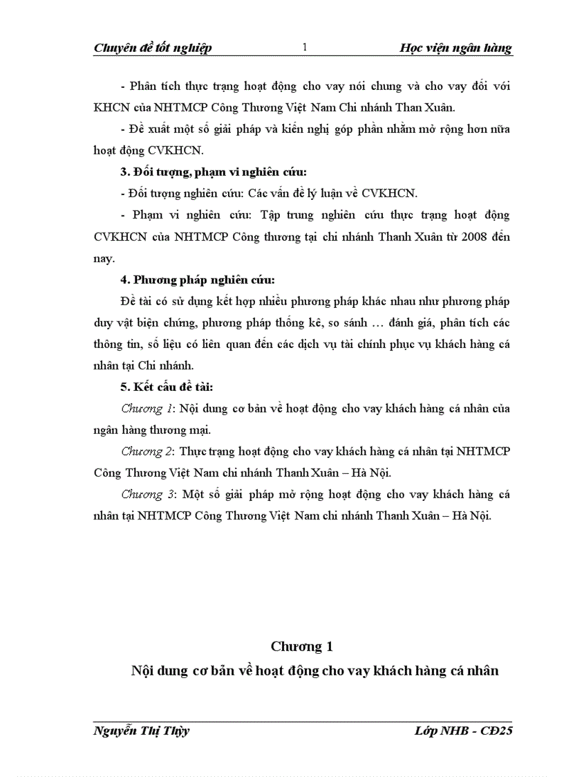 image for page Mở rộng hoạt động cho vay khách hàng cá nhân tại Ngân hàng Thương Mại Cổ Phần Công Thương Việt Nam Chi nhánh Thanh Xuân 1