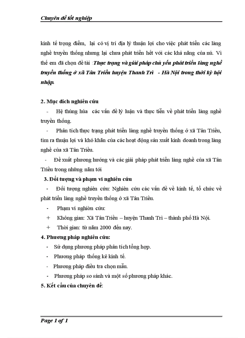 image for page Thực trạng và giải pháp chủ yếu phát triển làng nghề truyền thống ở xã Tân Triều huyện Thanh Trì Hà Nội trong thời kỳ hội nhập