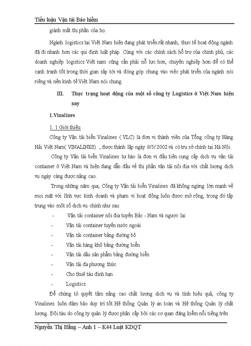 image for page Ngành logistics Việt Nam trước thời điểm mở cửa của WTO và thực trạng hoạt động của một số công ty Logistics ở Việt Nam 1