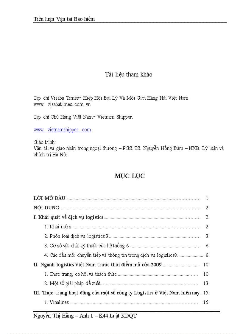 image for page Ngành logistics Việt Nam trước thời điểm mở cửa của WTO và thực trạng hoạt động của một số công ty Logistics ở Việt Nam 1