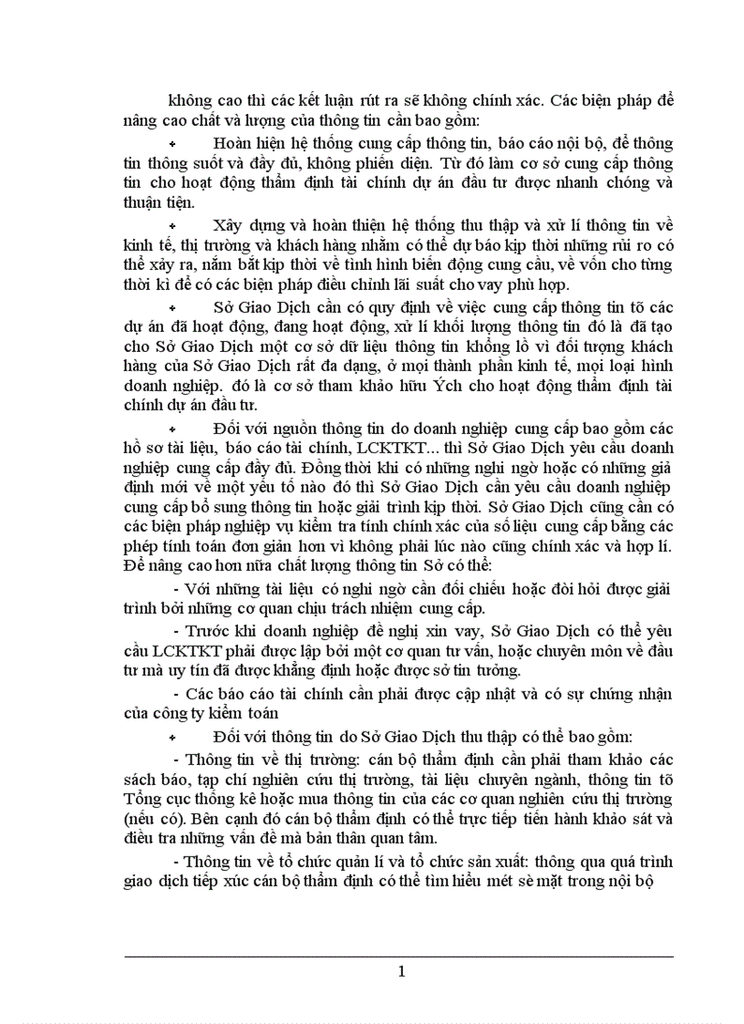 image for page Một số giải pháp nhằm nâng cao hiệu quả công tác thẩm định tài chính trong cho vay trung dài hạn tại Sở Giao Dịch NHNoVN 1