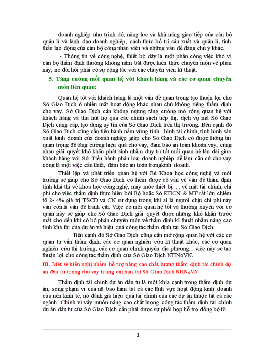 image for page Một số giải pháp nhằm nâng cao hiệu quả công tác thẩm định tài chính trong cho vay trung dài hạn tại Sở Giao Dịch NHNoVN 1