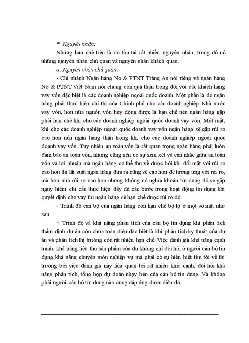 image for page Nâng cao chất lượng tín dụng trung và dài hạn tại chi nhánh Ngân Hàng No PTNT Tràng An 1