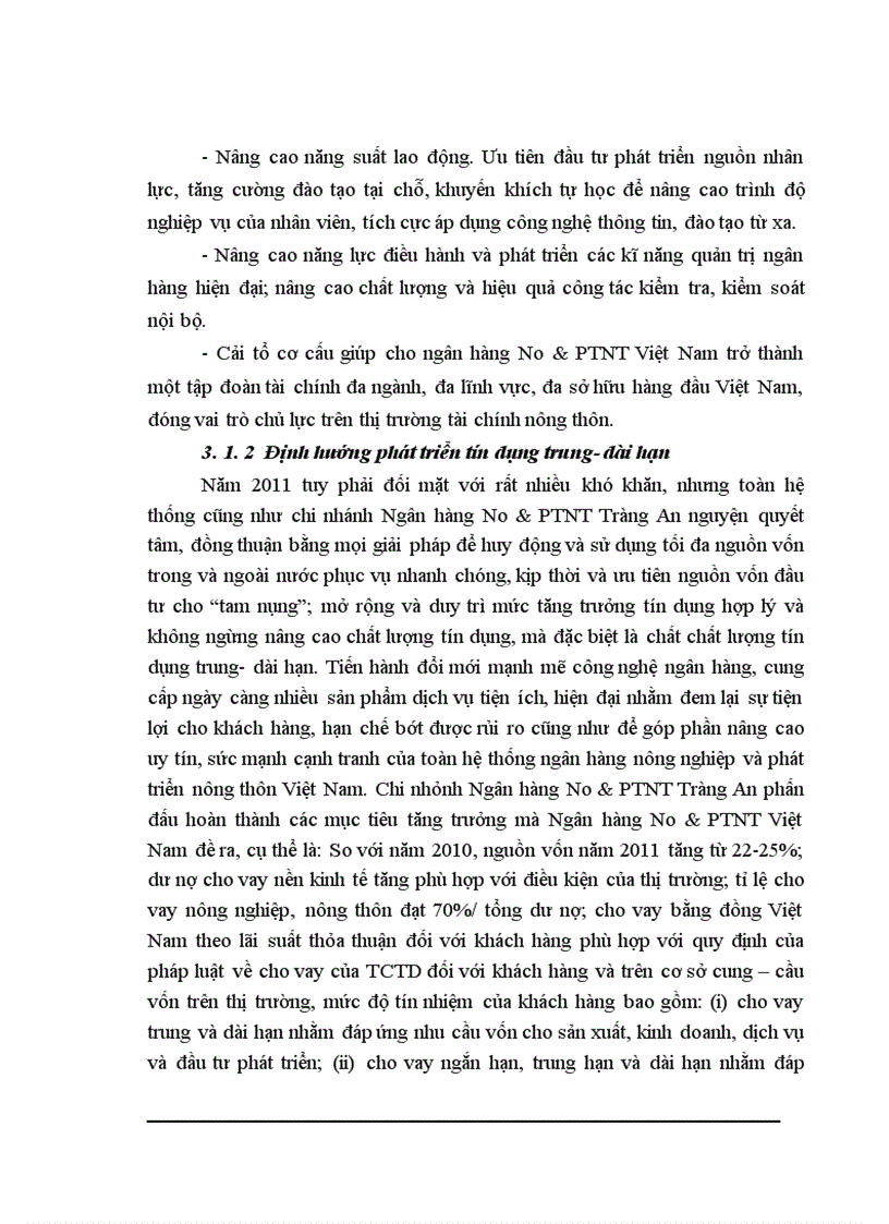 image for page Nâng cao chất lượng tín dụng trung và dài hạn tại chi nhánh Ngân Hàng No PTNT Tràng An 1