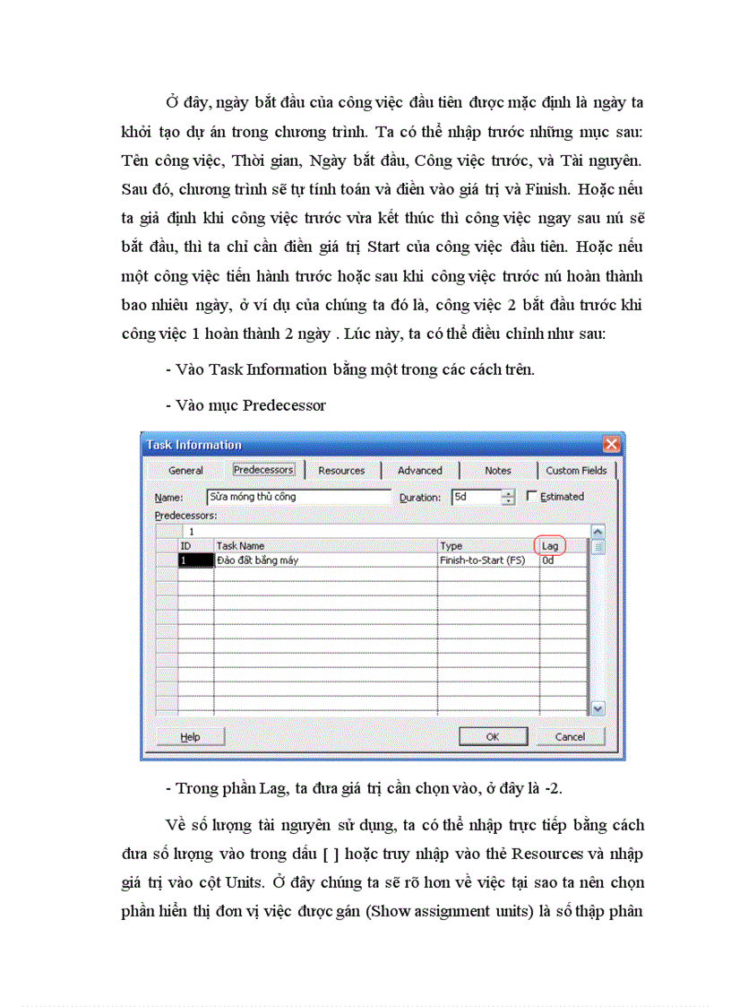 Microsoft Office Project 2003 các lệnh liên quan đến Menu View