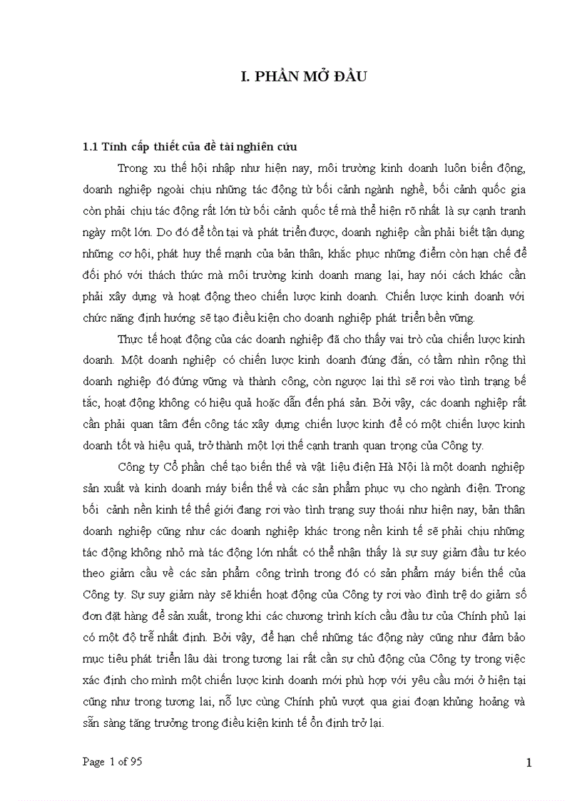 image for page Xây dựng chiến lược kinh doanh cho Công ty Cổ phần chế tạo biến thế và vật liệu điện Hà Nội giai đoạn 2009 2015