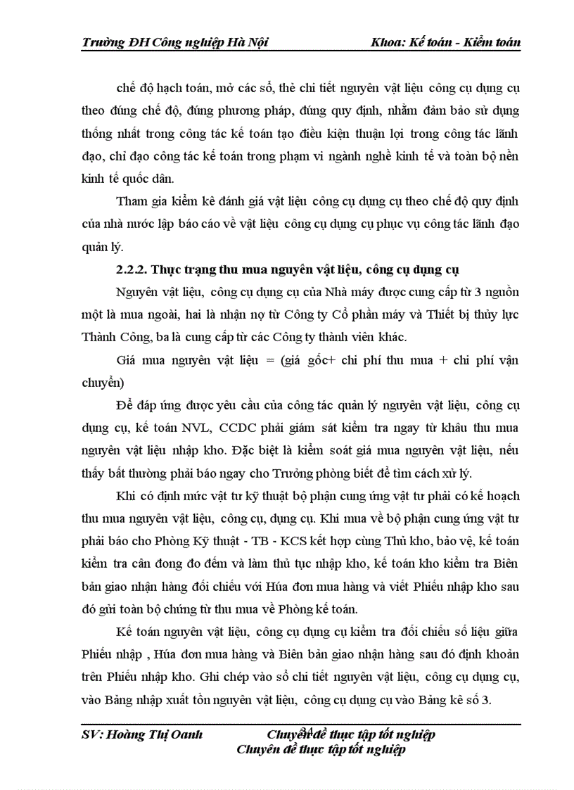 image for page Hoàn thiện công tác kế toán Nguyên vật liệu công cụ dụng cụ tại Công ty Cổ phần máy và Thiết bị thủy lực Thành Công 1