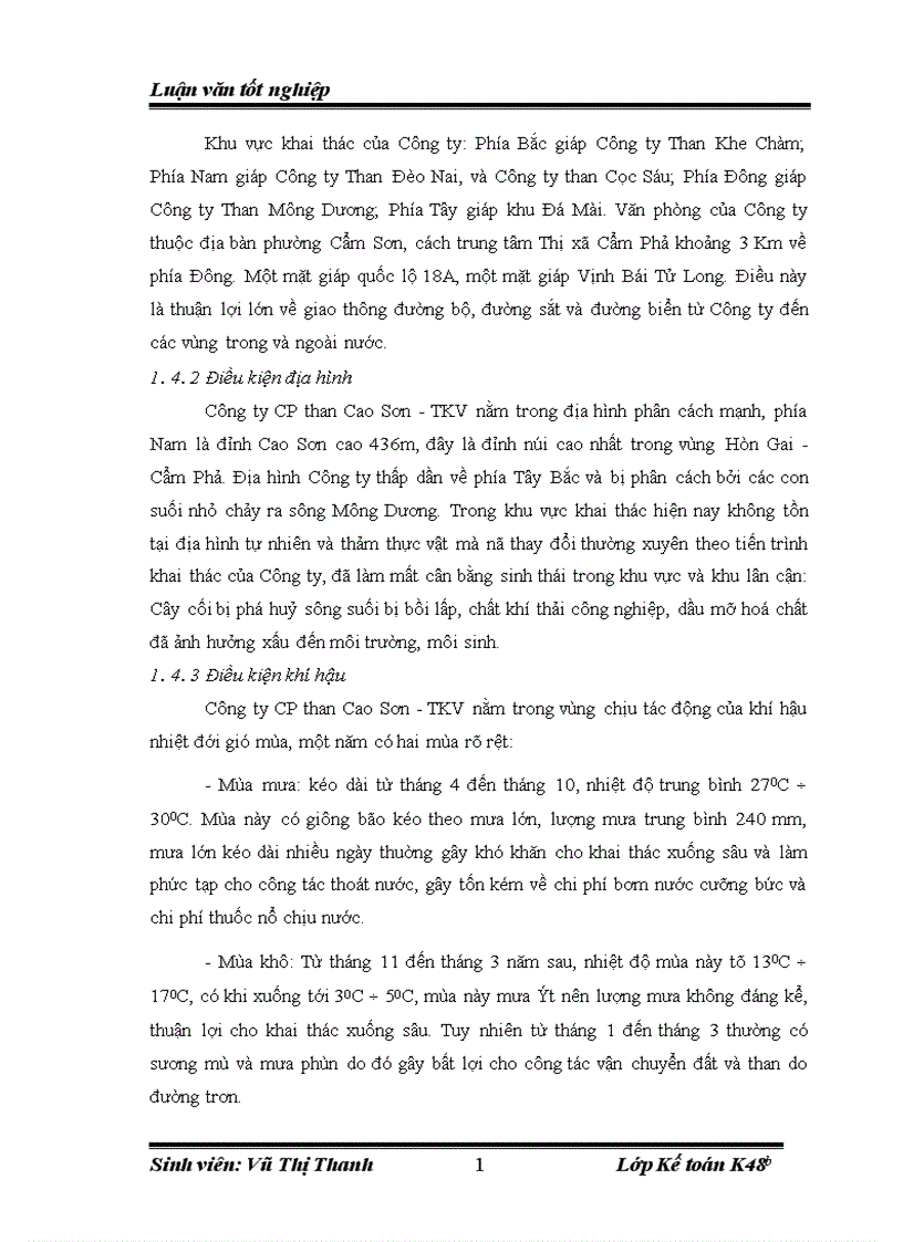 image for page Phân tích tài chính và tình hình sử dụng lao động tiền lương của Công ty CP than Cao Sơn TKV năm 2007