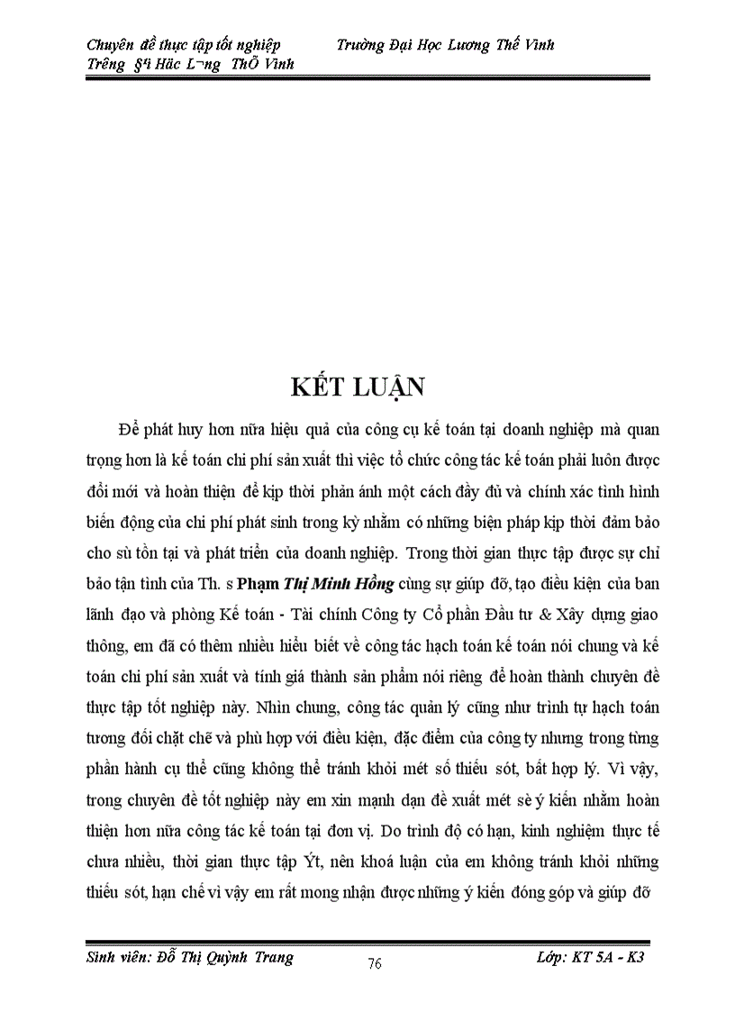 image for page Hoàn thiện kế toán chi phí sản xuất và tính giá thành sản phẩm xây lắp tại Công ty Cổ phần Đầu tư Xây dựng Giao thông 1