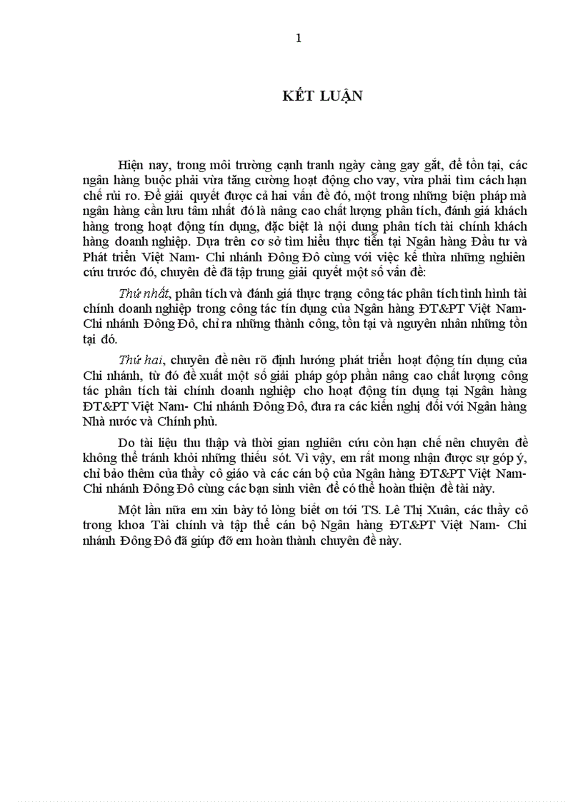 image for page Giải pháp nâng cao chất lượng công tác phân tích tài chính doanh nghiệp trong hoạt động tín dụng của Ngân hàng Đầu tư và Phát triển Việt Nam Chi nhánh Đông Đô