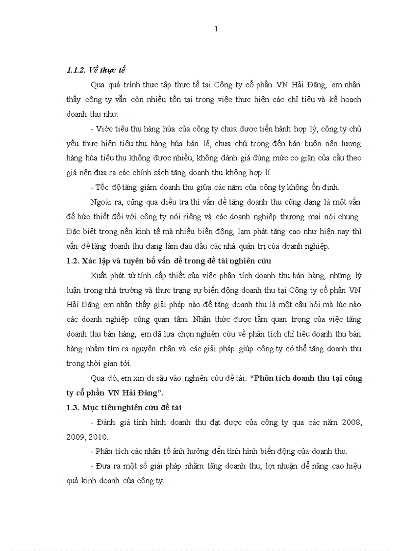 image for page Phân tích doanh thu tại công ty cổ phần VN Hải Đăng 1