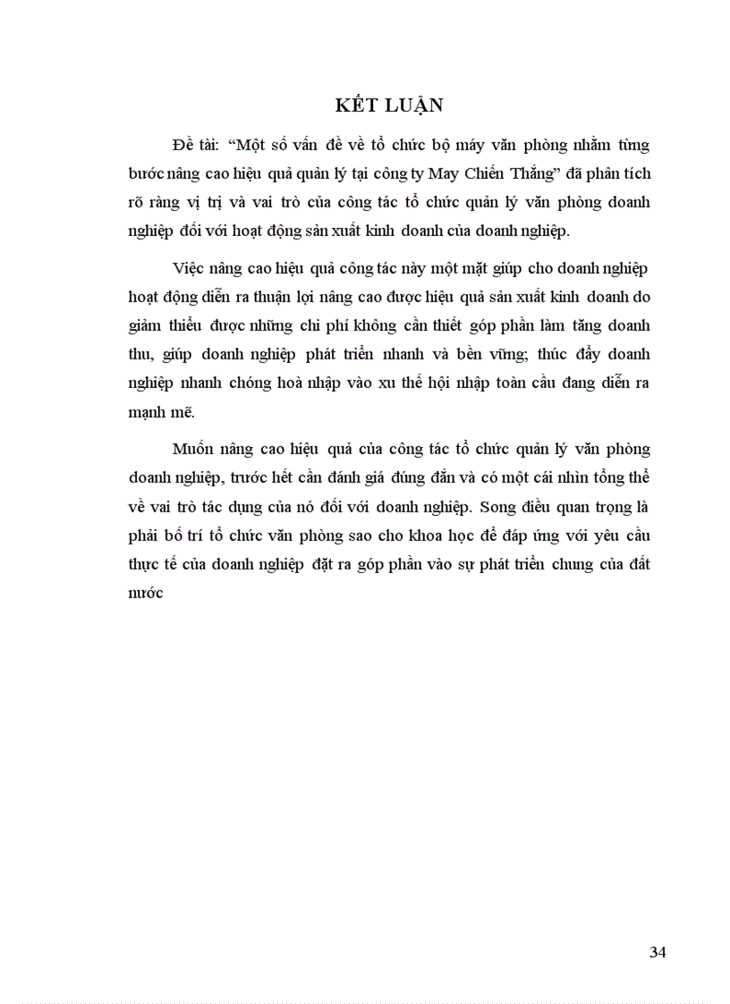 image for page Một số vấn đề về tổ chức bộ máy văn phòng nhằm từng bước nâng cao hiệu quả quản lý tại công ty May Chiến Thắng 1