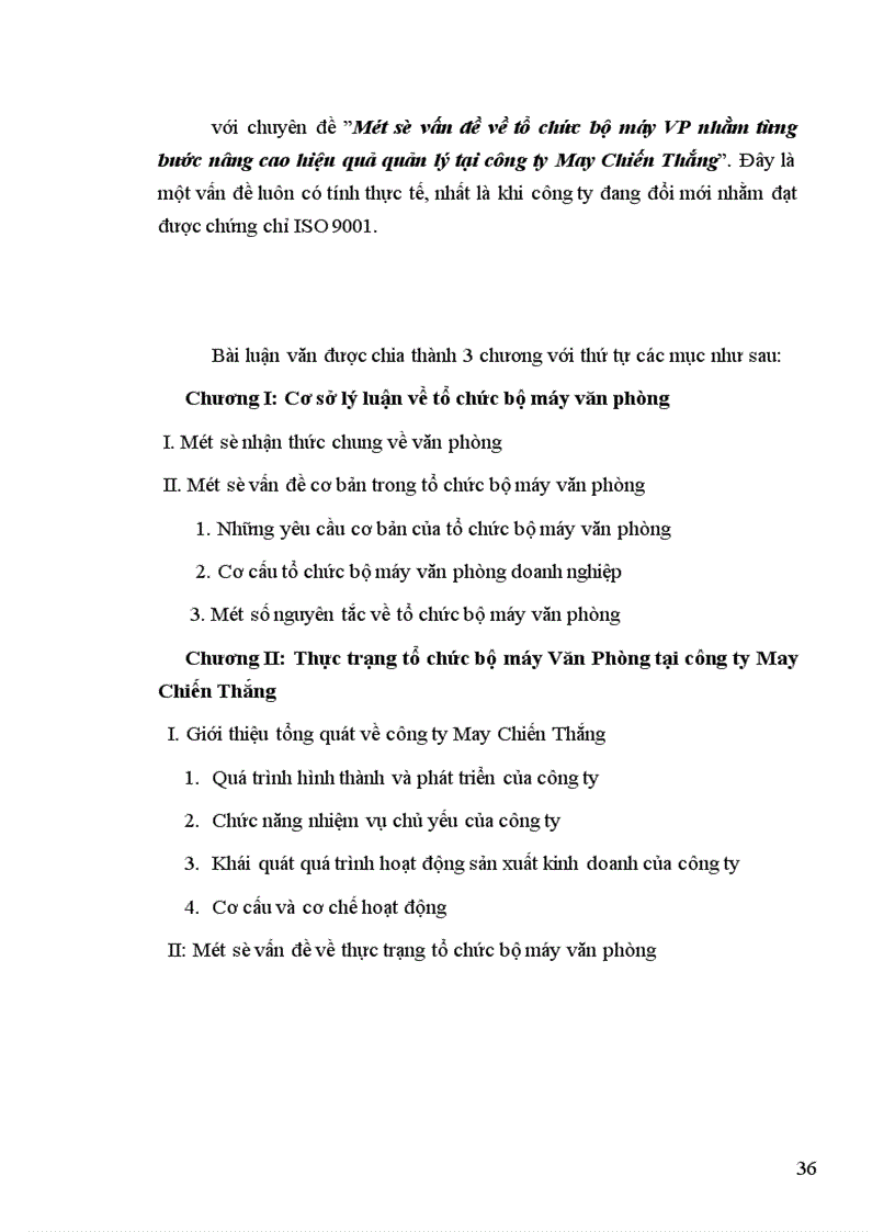 image for page Một số vấn đề về tổ chức bộ máy văn phòng nhằm từng bước nâng cao hiệu quả quản lý tại công ty May Chiến Thắng 1