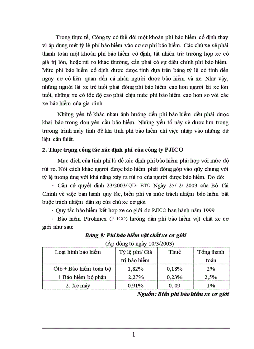 image for page Nâng cao hiệu quả trong công tác xác định phí và bồi thường tổn thất trong bảo hiểm vật chất xe cơ giới tại Công ty cổ phần bảo hiểm Petrolimex PJICO 1
