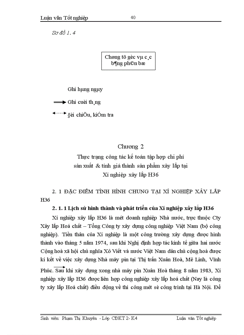 image for page Hoàn thiện công tác kế toán tập hợp chi phí sản xuất và tính giá thành sản phẩm xây lắp tại Xí nghiệp xây lắp H36 Công ty xây lắp hoá chất 1