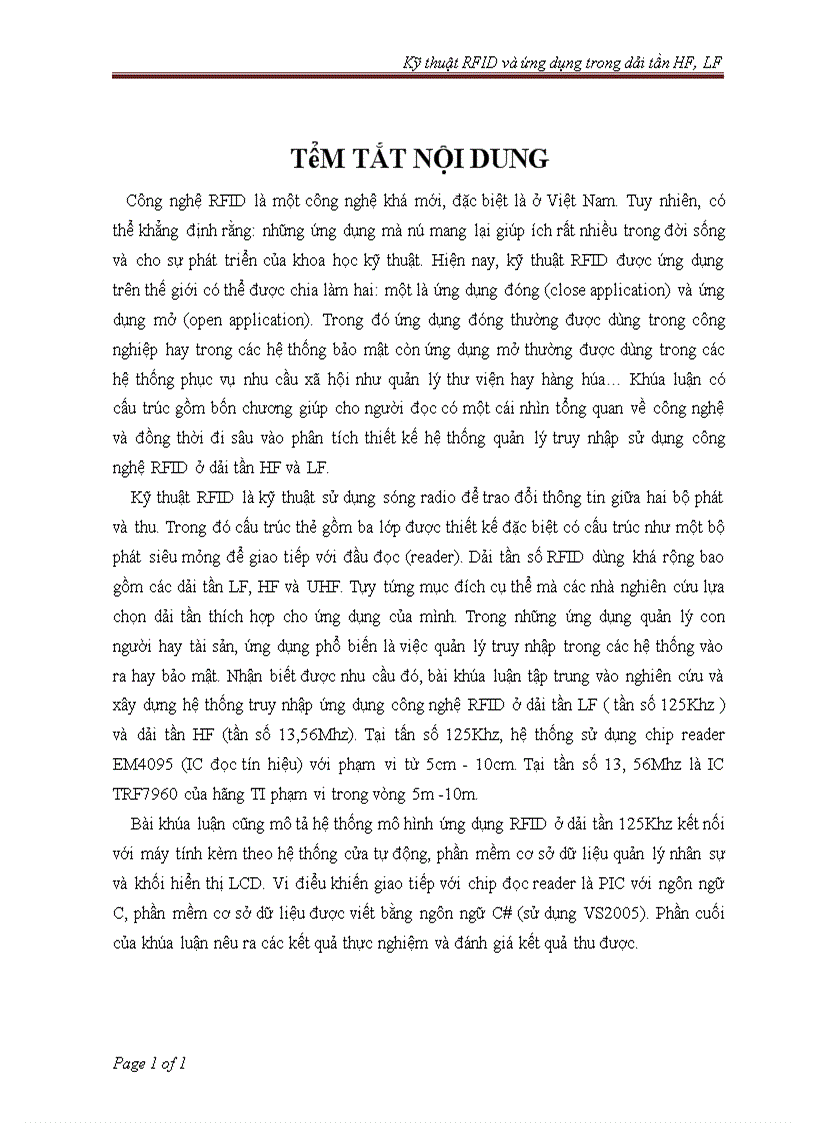 image for page Kỹ thuật RFID và ứng dụng trong dải tần HF và LF 1