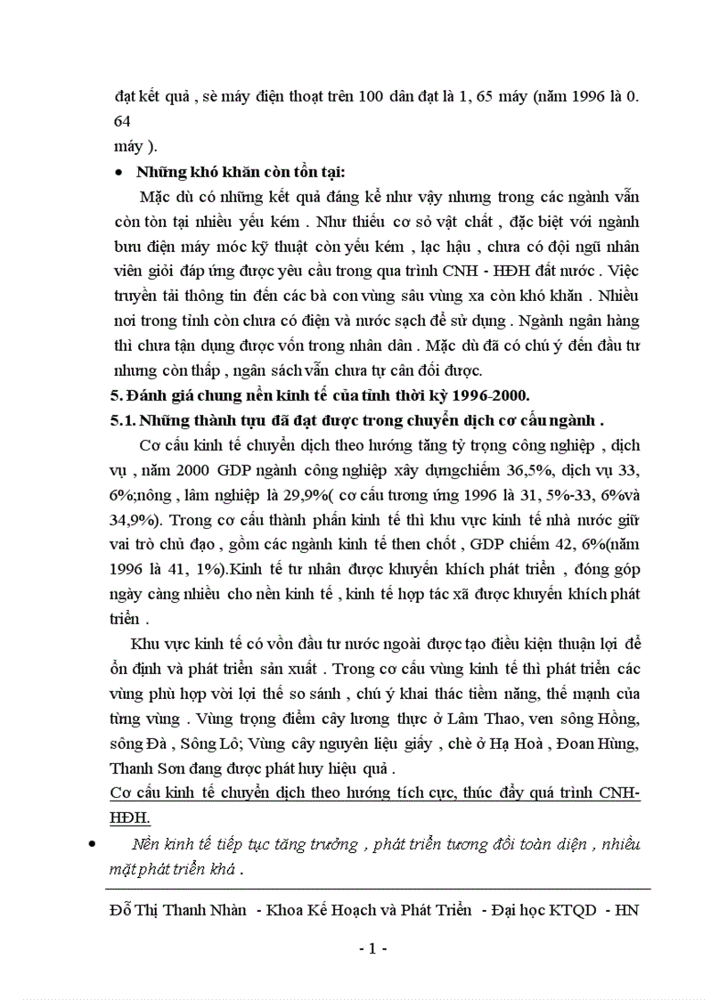 image for page Phương hướng chuyển dịch cơ cấu ngành kinh tế trong quá trính CNH HĐH ở tỉnh Phú Thọ trong giai đoạn từ nay đền năm 2010