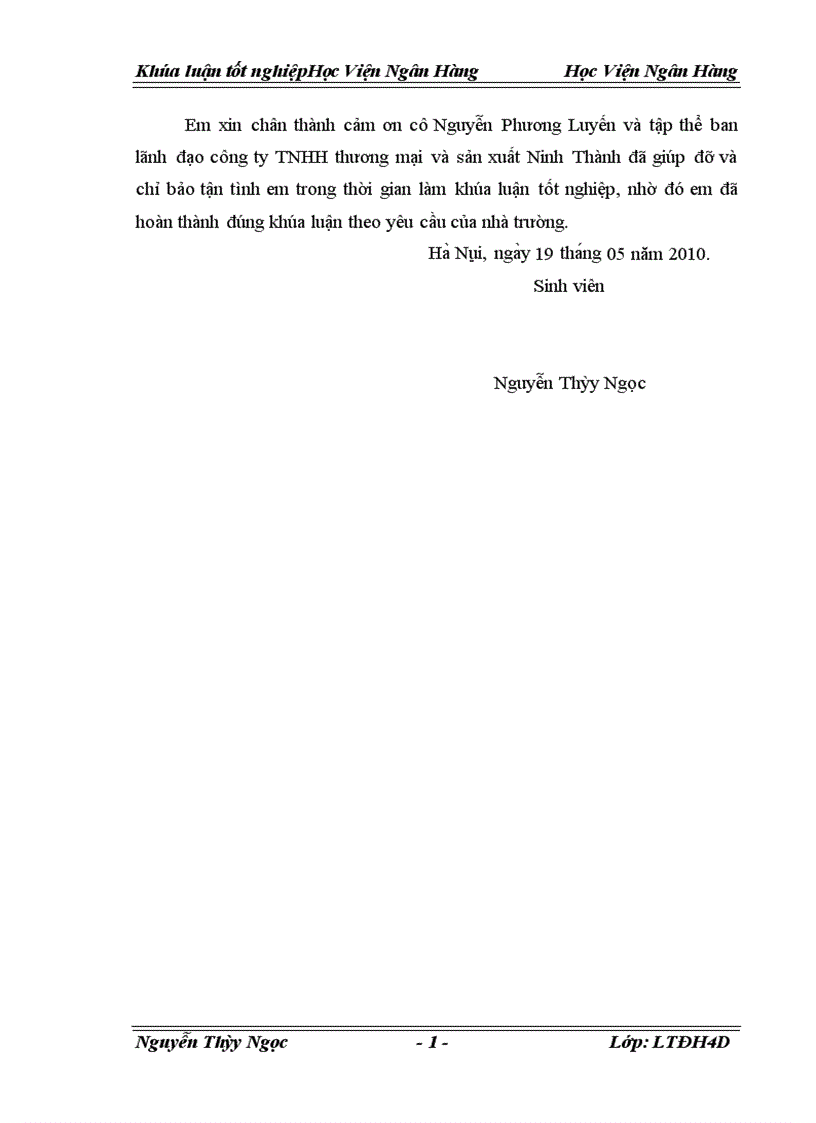 image for page Vốn lưu động và các giải pháp tài chính nâng cao hiệu quả tổ chức sử dụng vốn lưu động tại công ty TNHH thương mại và sản xuất Ninh Thành