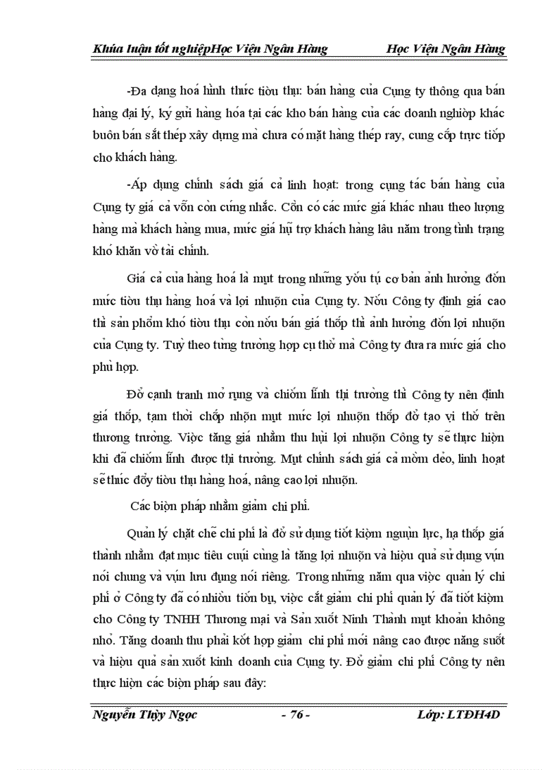 image for page Vốn lưu động và các giải pháp tài chính nâng cao hiệu quả tổ chức sử dụng vốn lưu động tại công ty TNHH thương mại và sản xuất Ninh Thành