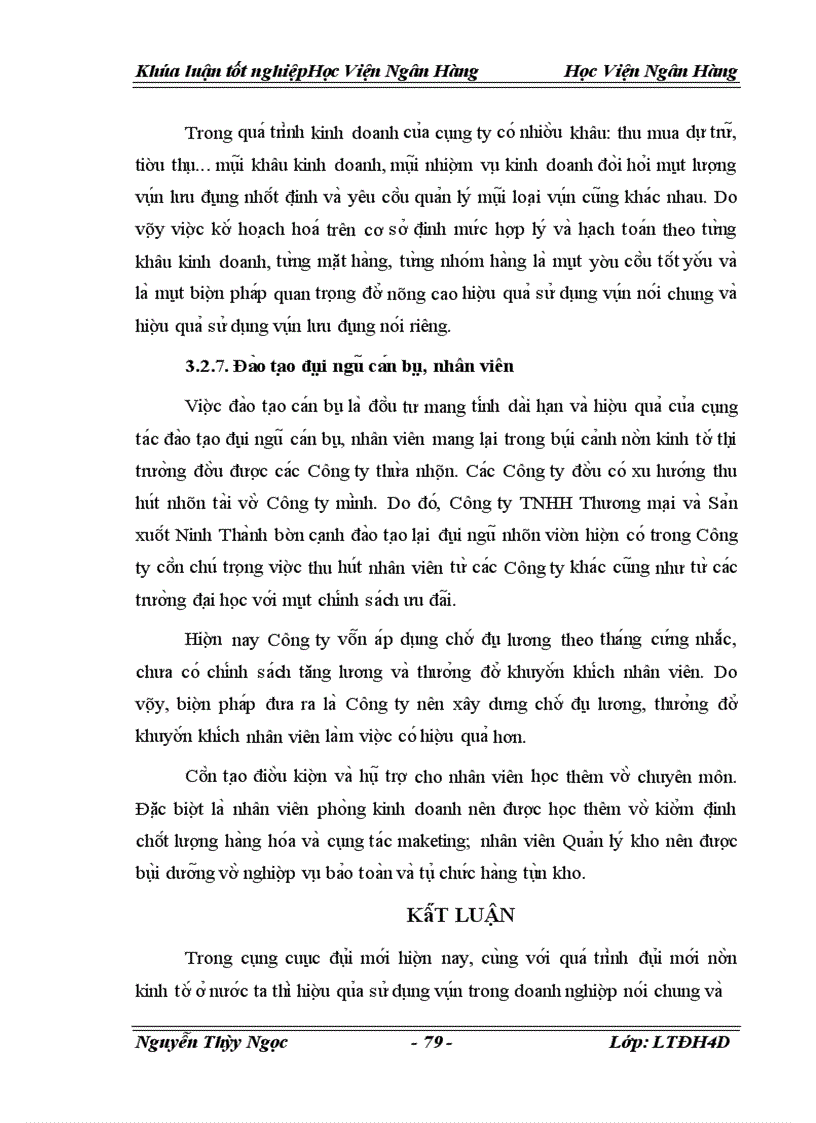image for page Vốn lưu động và các giải pháp tài chính nâng cao hiệu quả tổ chức sử dụng vốn lưu động tại công ty TNHH thương mại và sản xuất Ninh Thành