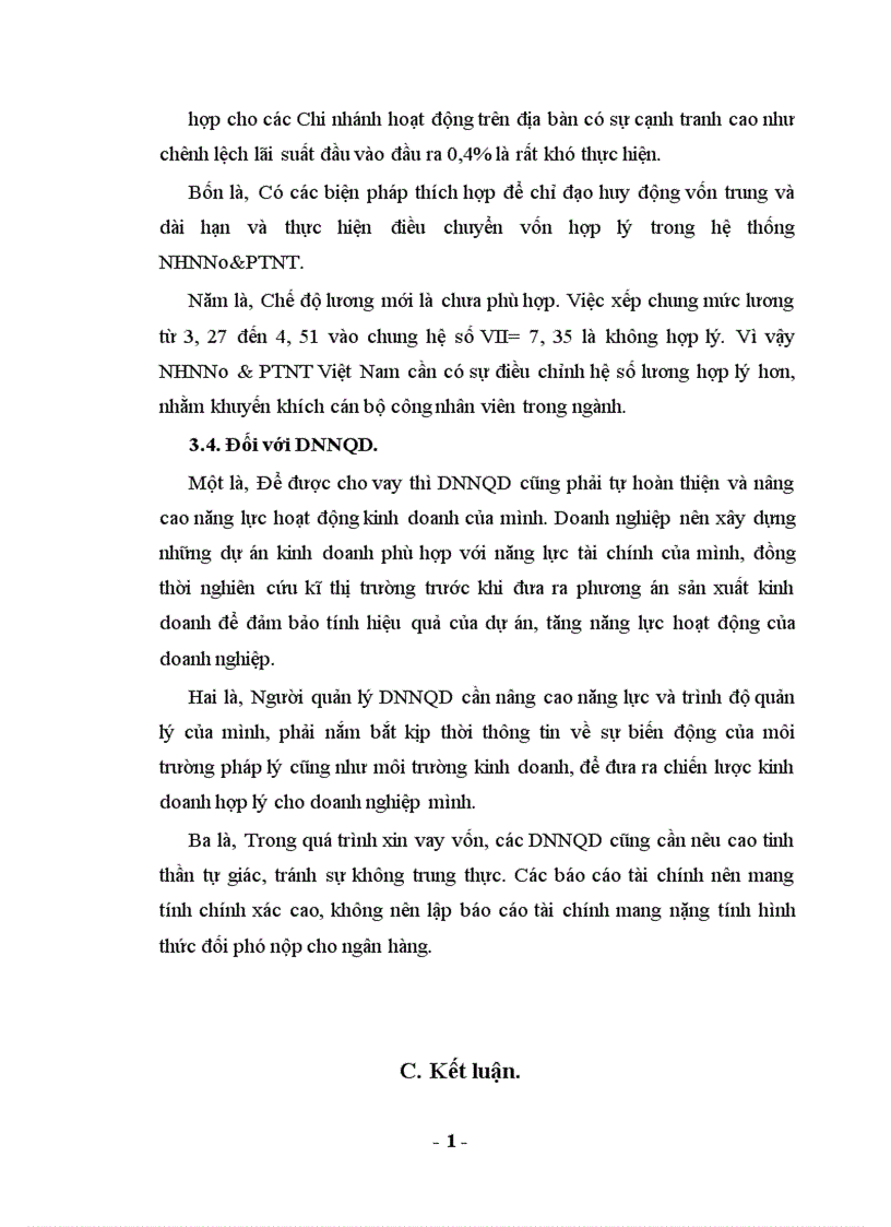 image for page Mở rộng cho vay đối với các doanh nghiệp ngoài quốc doanh tại Chi nhánh NHNo PTNT Đông Hà Nội 1