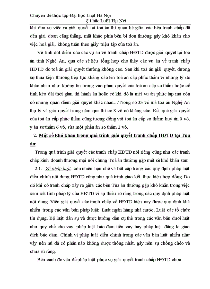 image for page Thực tiễn giải quyết tranh chấp hợp đồng tín dụng tại Toà án nơi thực tập 1