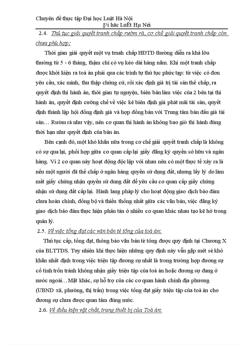 image for page Thực tiễn giải quyết tranh chấp hợp đồng tín dụng tại Toà án nơi thực tập 1