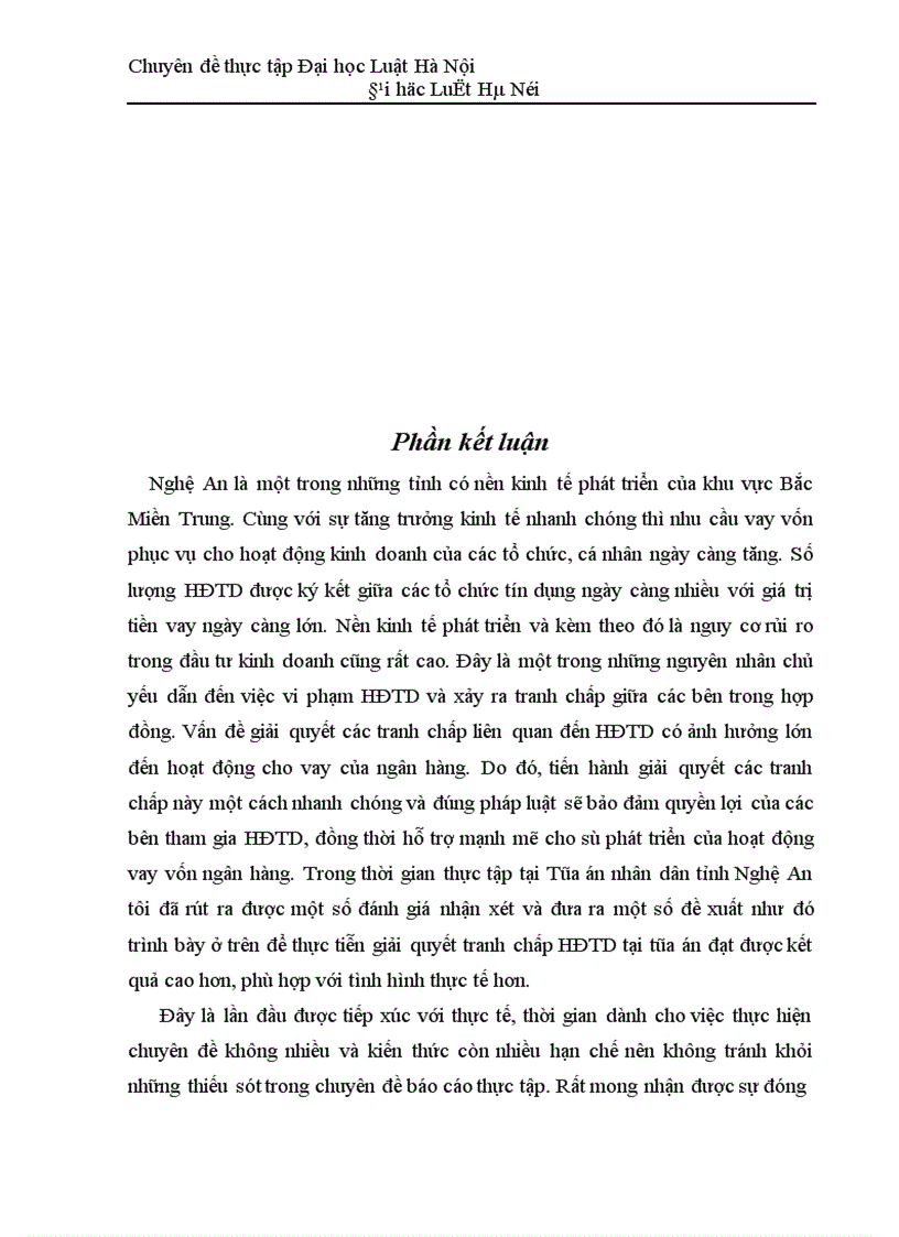 image for page Thực tiễn giải quyết tranh chấp hợp đồng tín dụng tại Toà án nơi thực tập 1