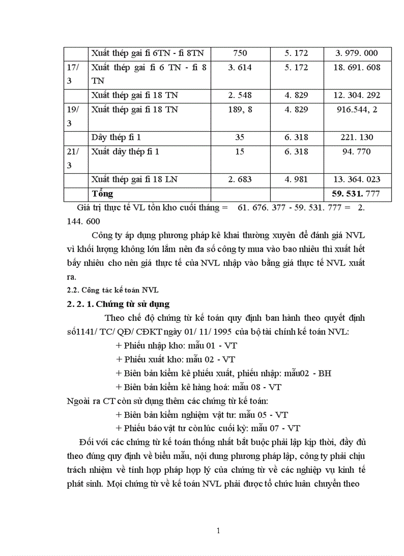image for page Tổ chức kế toán nguyên vật liệu tại công ty TNHHxd TM Kim Cơ 1