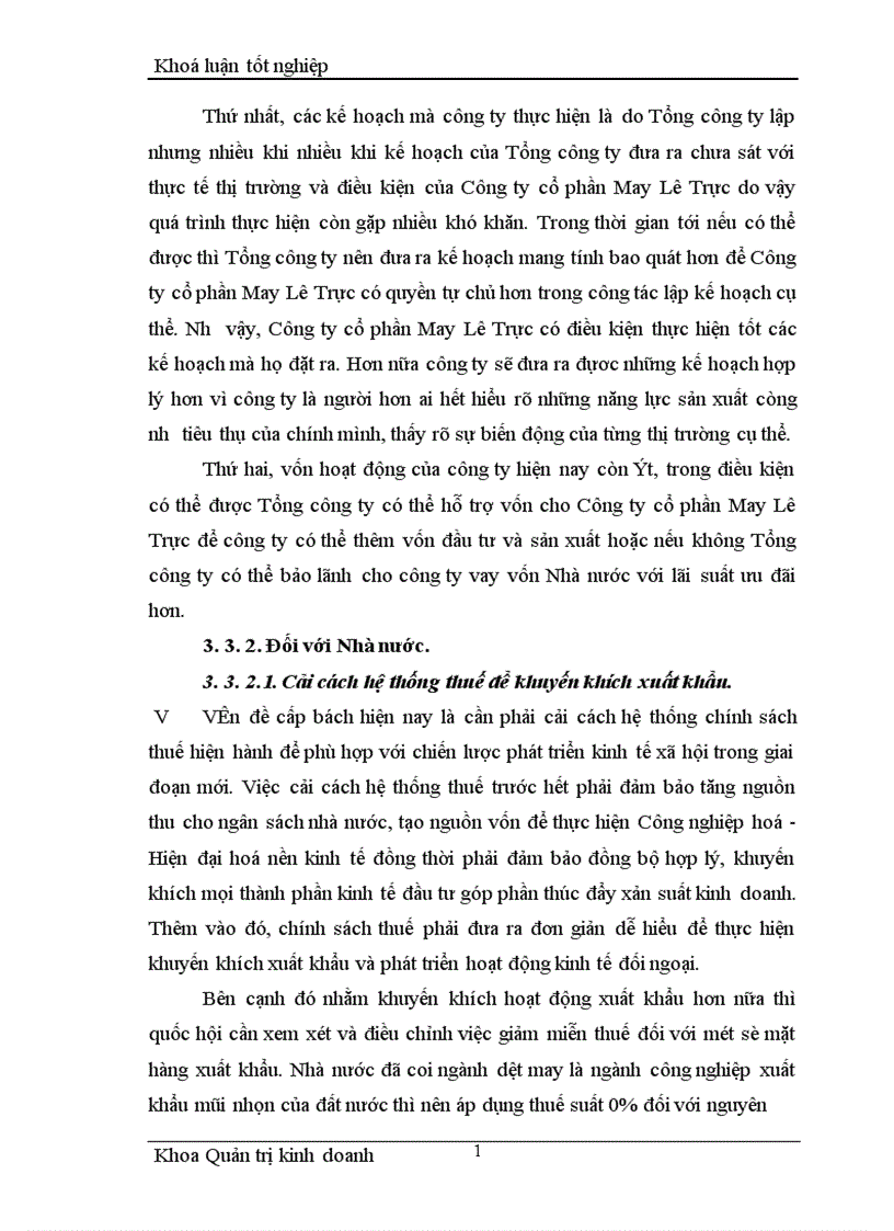 image for page Một số giải pháp nhằm thúc đẩy hoạt động xuất khẩu hàng may mặc tại Công ty cổ phần May Lê Trực 1