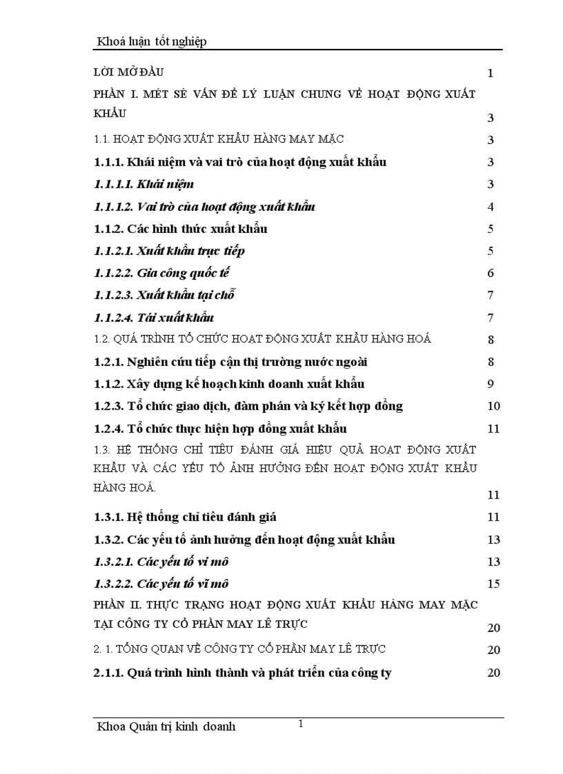 image for page Một số giải pháp nhằm thúc đẩy hoạt động xuất khẩu hàng may mặc tại Công ty cổ phần May Lê Trực 1