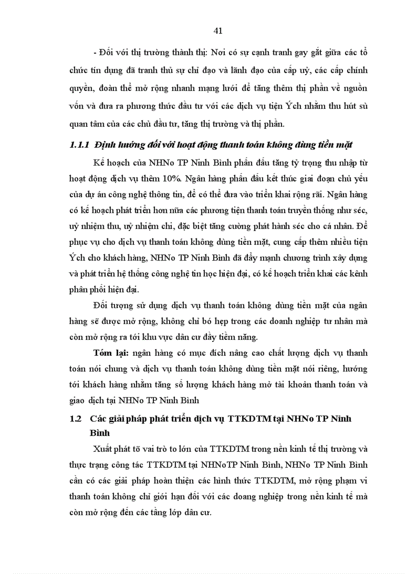 image for page Hoàn thiện và phát triển dịch vụ TTKDTM thông qua việc mở và sử dụng tài khoản tiền gửi thanh toán tại NHNo TP Ninh Bình