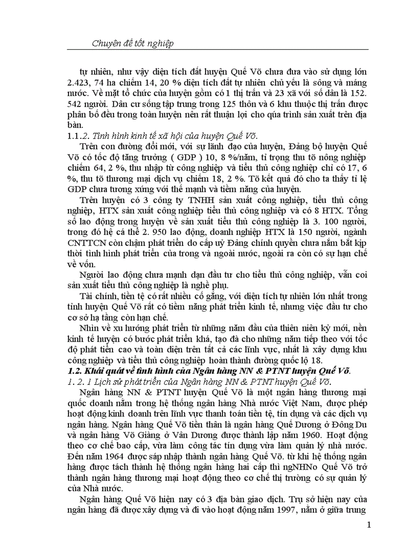image for page Một số giải pháp nhằm nâng cao hiệu quả công tác kế toán cho vay tại NHNo và PTNT huyện Quế Võ 1