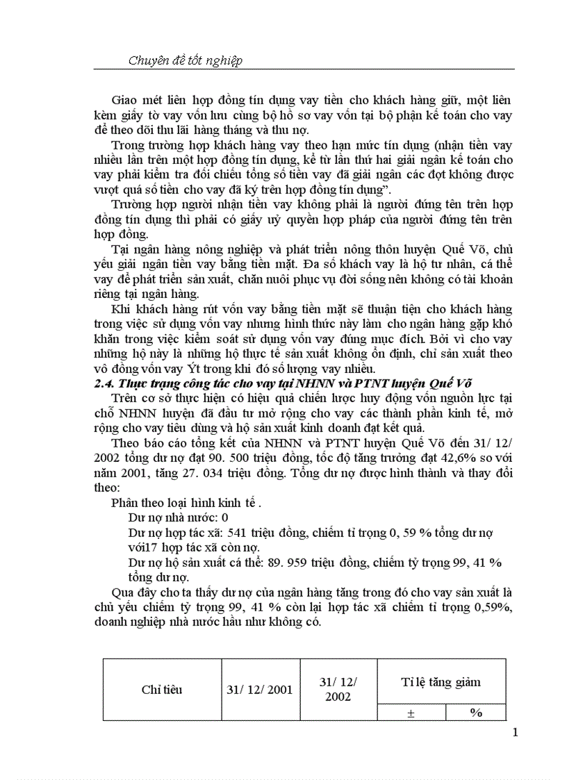 image for page Một số giải pháp nhằm nâng cao hiệu quả công tác kế toán cho vay tại NHNo và PTNT huyện Quế Võ 1