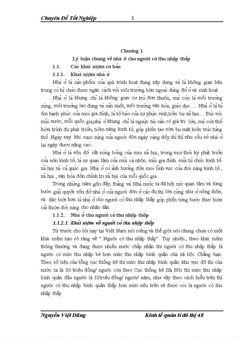 Thực trạng và giải pháp Nhà ở cho người có thu nhập thấp trên địa bàn Hà Nội 1
