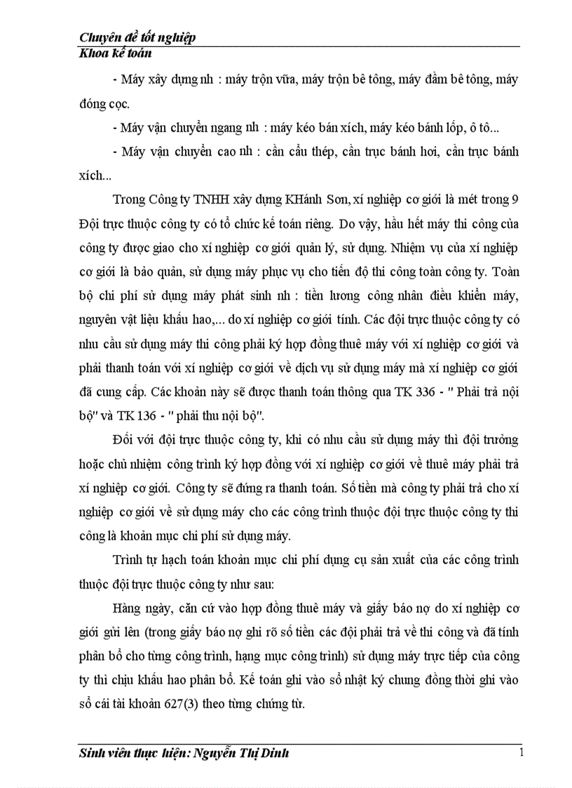 image for page Hạch toán chi phí sản xuất và tính giá thành sản phẩm tại Công ty TNHH xây dựng Khánh Sơn 1