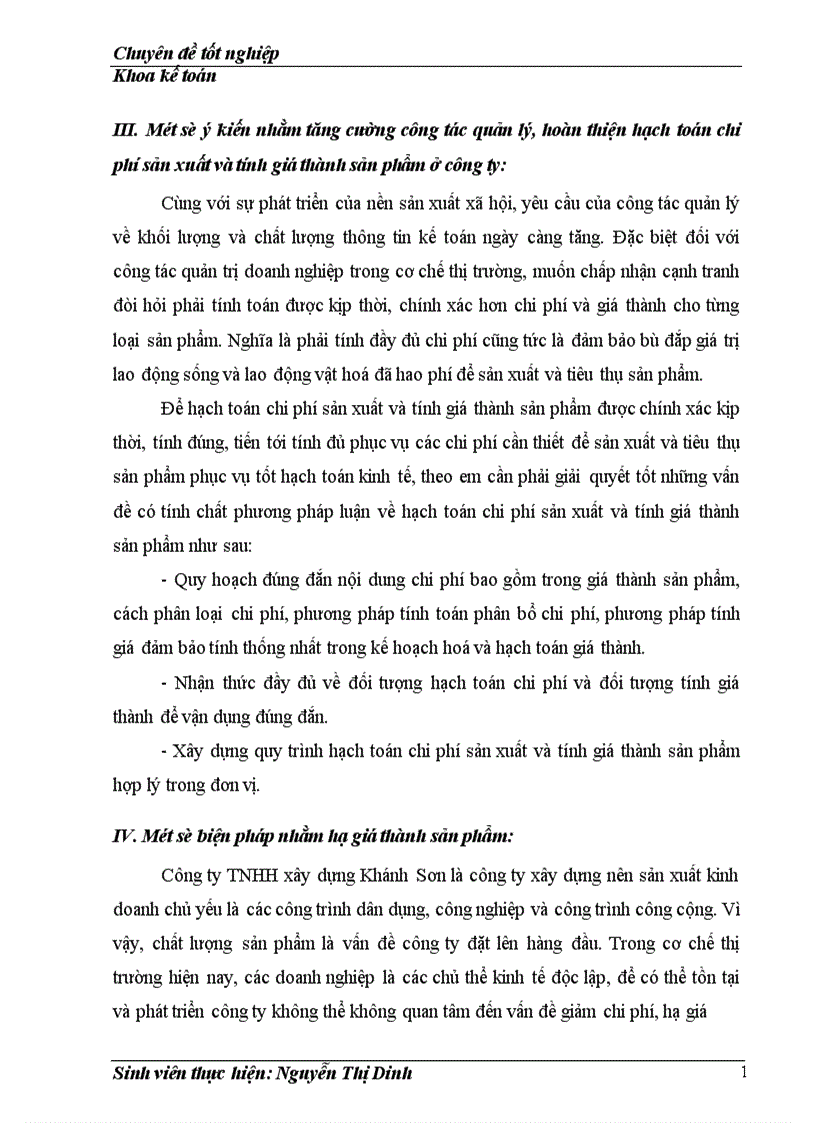image for page Hạch toán chi phí sản xuất và tính giá thành sản phẩm tại Công ty TNHH xây dựng Khánh Sơn 1