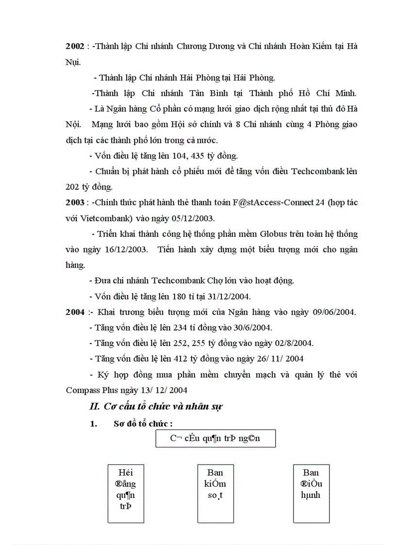 image for page Báo cáo thực tập tổng hợp của của Ngân Hàng thương mại cổ phần kĩ thương Techcombank