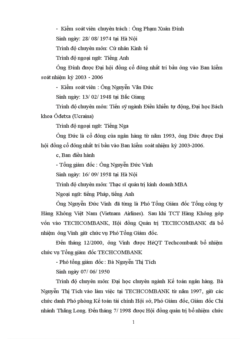 image for page Báo cáo thực tập tổng hợp của của Ngân Hàng thương mại cổ phần kĩ thương Techcombank