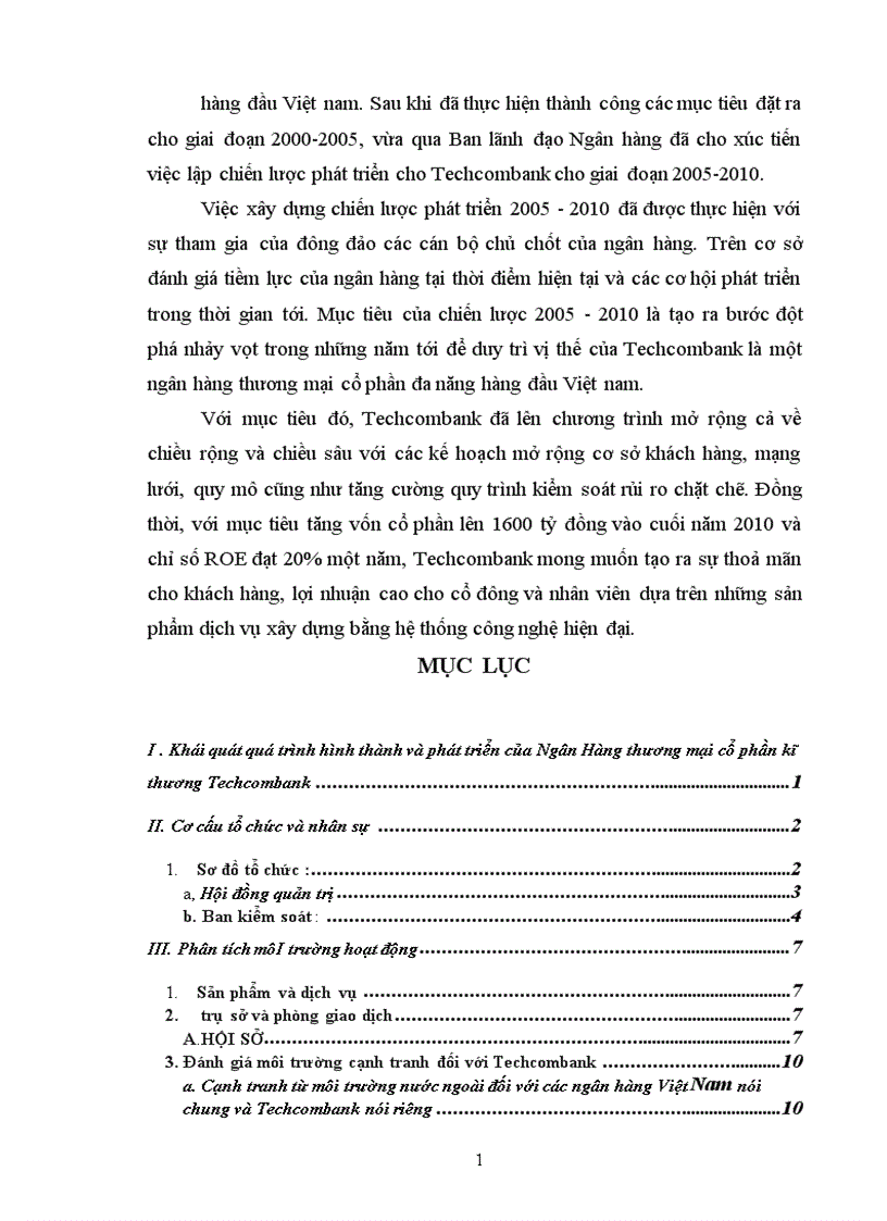 image for page Báo cáo thực tập tổng hợp của của Ngân Hàng thương mại cổ phần kĩ thương Techcombank