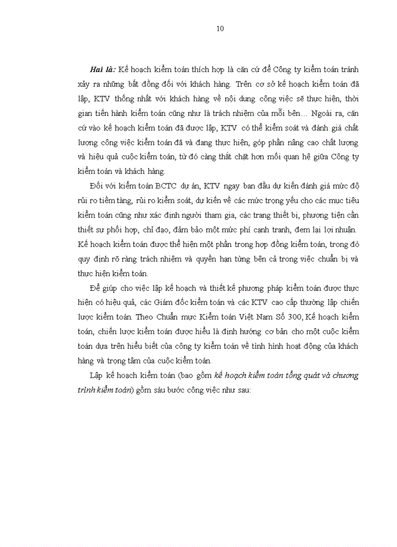 image for page Hoàn thiện lập kế hoạch kiểm toán BCTC dự án do Công ty TNHH Dịch vụ Tư vấn Tài chính Kế toán và Kiểm toán AASC thực hiện 1
