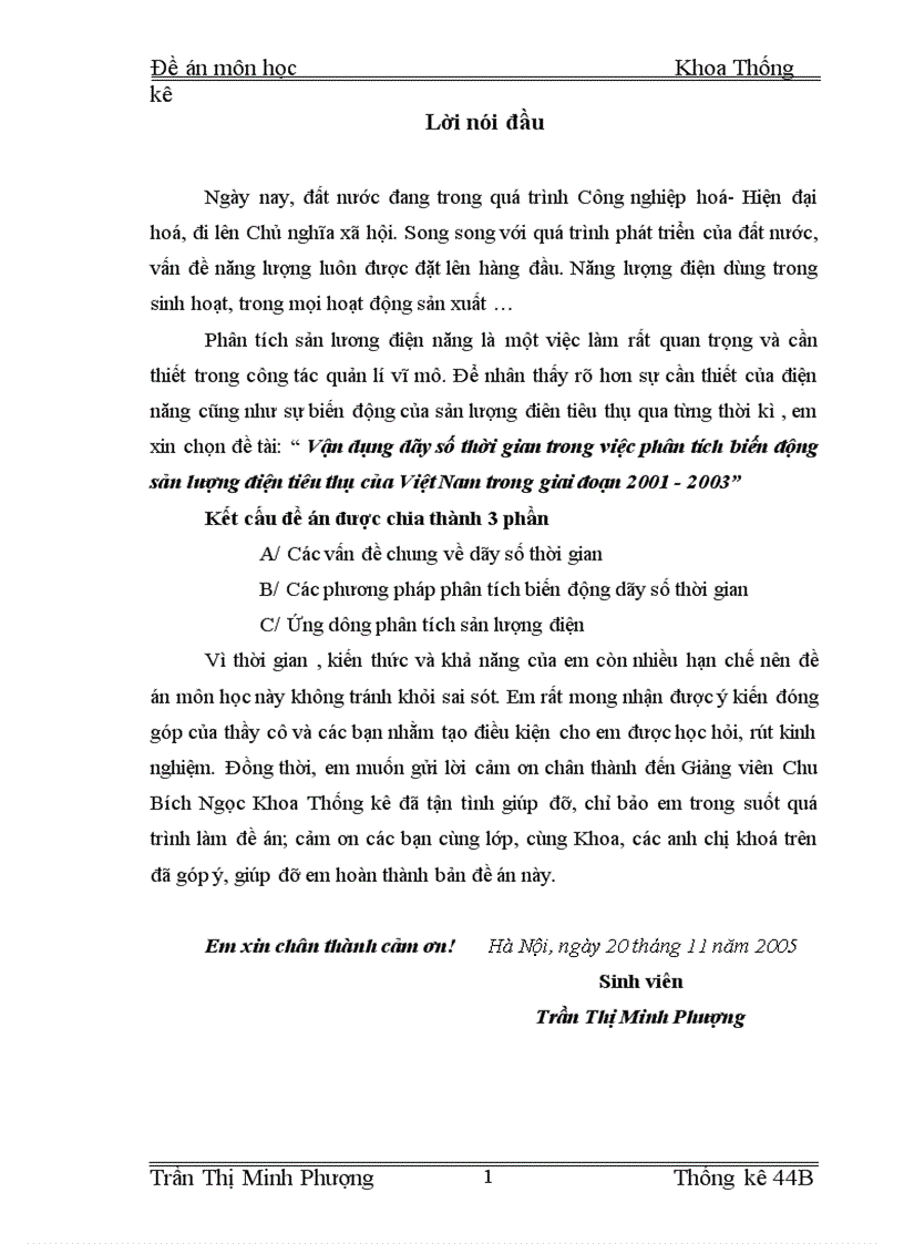 image for page Vận dụng dãy số thời gian trong việc phân tích biến động sản lượng điện tiêu thụ của Việt Nam trong giai đoạn 2001 2003 1