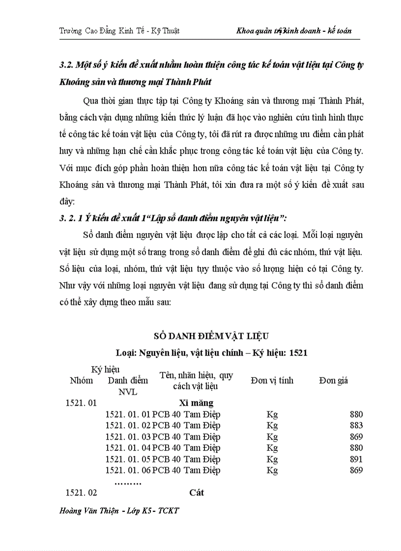 image for page Hoàn thiện công tác kế toán nguyên vật liệu tại Công ty Khoáng sản và thương mại Thành Phát 1