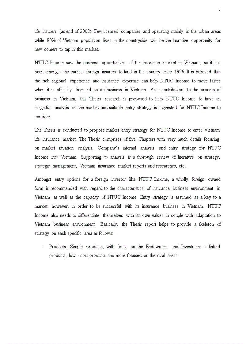 image for page Strategy choices for ntuc income to enter Vietnam life insurance market