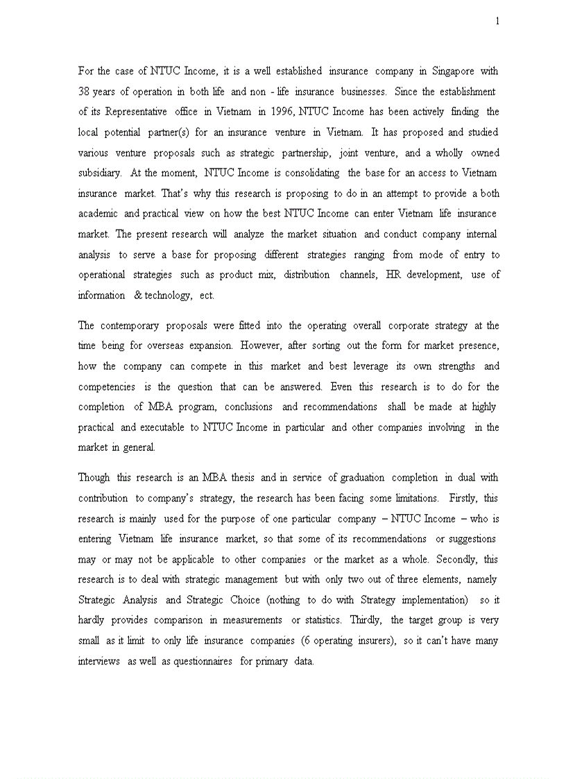 image for page Strategy choices for ntuc income to enter Vietnam life insurance market