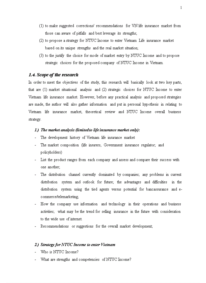 image for page Strategy choices for ntuc income to enter Vietnam life insurance market
