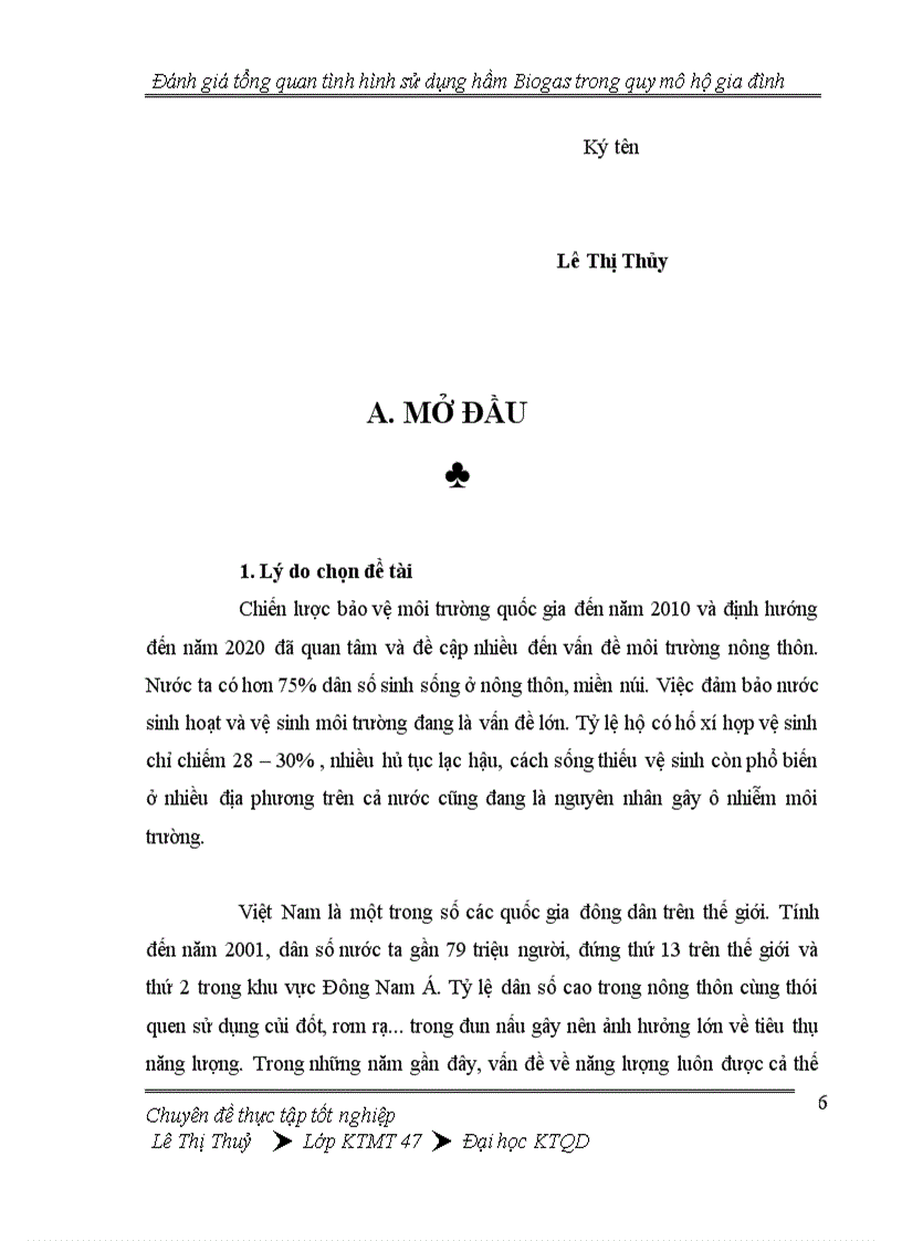 image for page Đánh giá tổng quan tình hình thực hiện hầm Biogas trong quy mô hộ gia đình 1