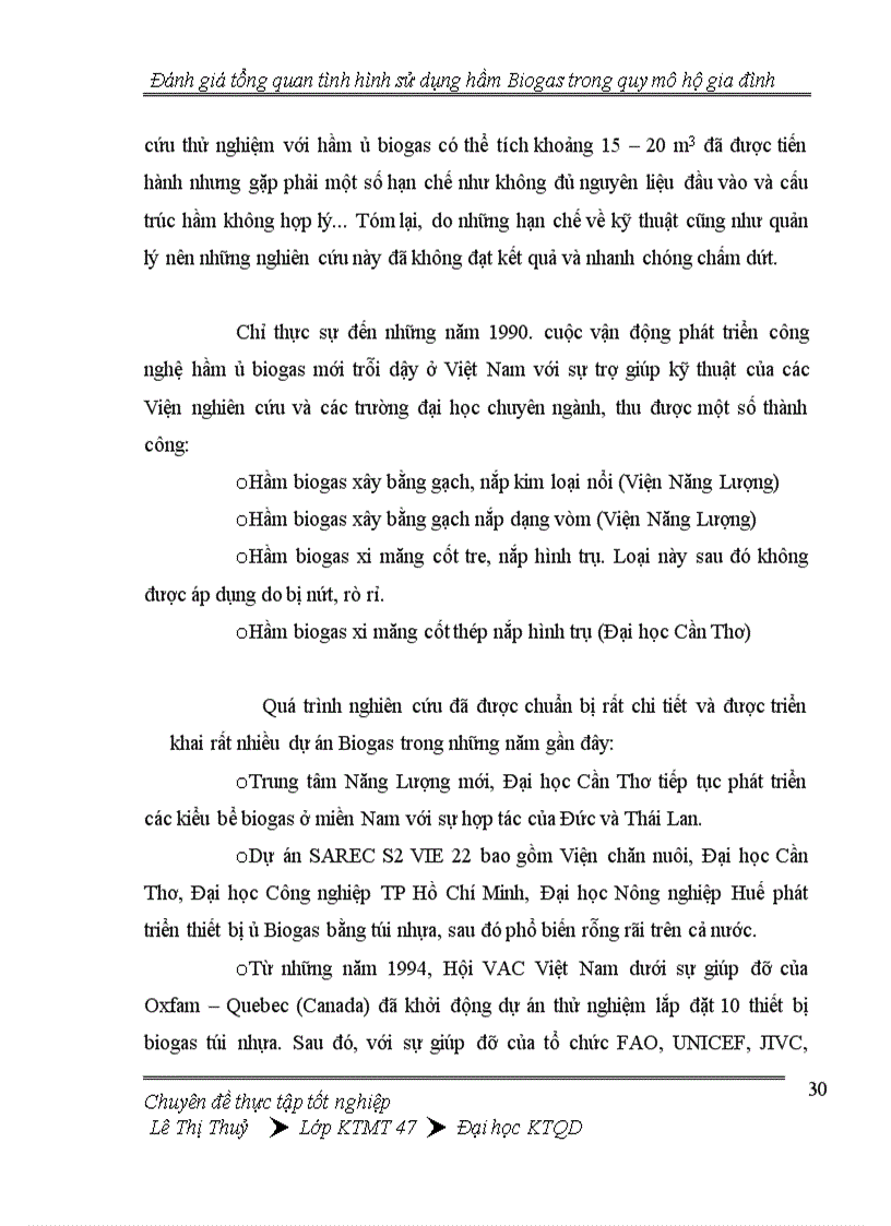 image for page Đánh giá tổng quan tình hình thực hiện hầm Biogas trong quy mô hộ gia đình 1